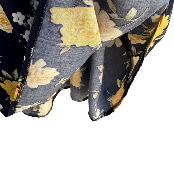 Capistrano Essentials Vintage Womens Navy Flowy Floral Midi Full Skirt 26/28 - Picture 6 of 8
